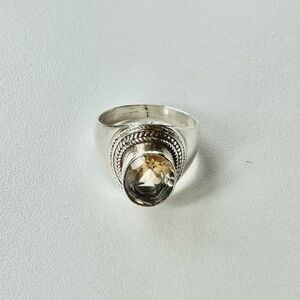 tibetan sterling silver citrine ring